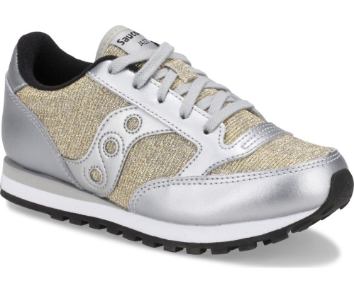Tenis Saucony Jazz Original Niños Zapatillas Plateadas Sparkle México MX-947-CN
